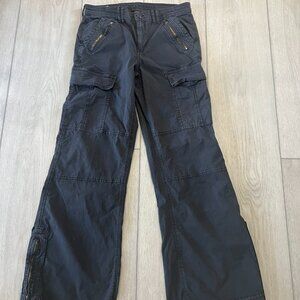 American Eagle Wide Leg, Distressed Charcoal/Soft Black Pants
